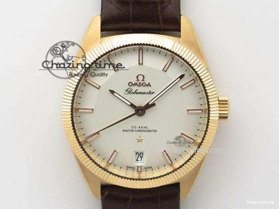 0128 QuickDry De Ville Chronograph RG OMF 1:1 Best Edition Blue Dial On Blue Leather Strap A 8107